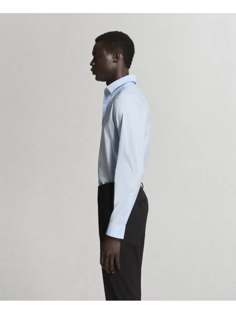 Рубашка Super Slim Fit Cotton Stretch MANGO — изображение 4 из 7, синий