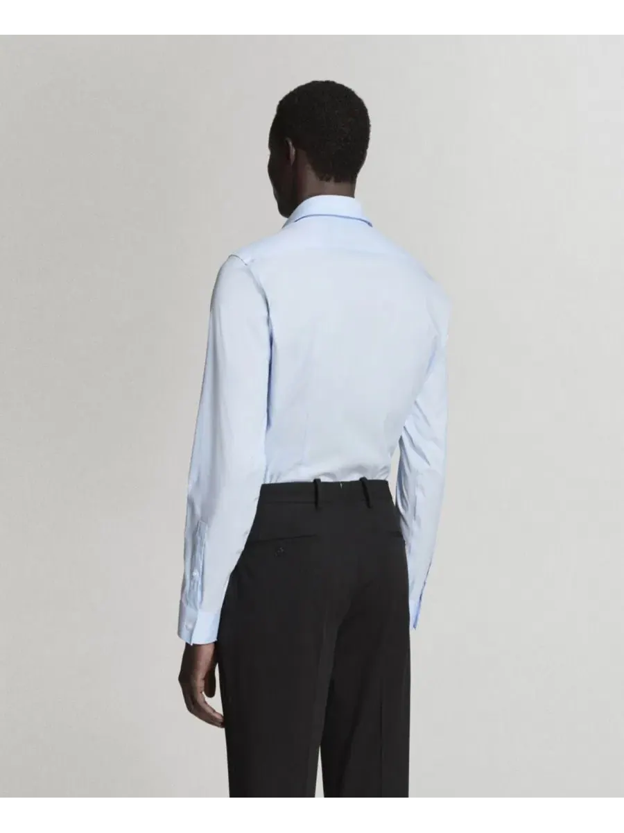 Рубашка Super Slim Fit Cotton Stretch MANGO — изображение 6 из 7, синий