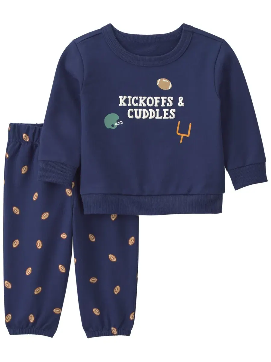Комплект из свитшота и брюк с футбольным принтом Kickoffs & Cuddles Carter's