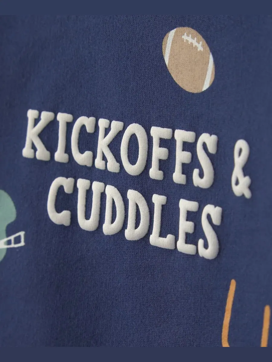 Комплект из свитшота и брюк с футбольным принтом Kickoffs & Cuddles Carter's — изображение 4 из 6, темно-синий