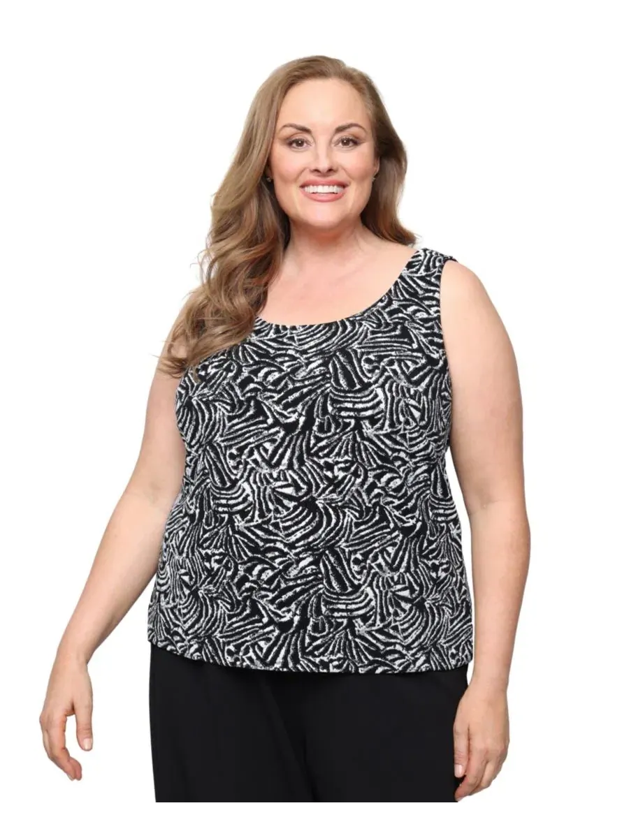 Комплект из топа и жакета с блестками, модель Glitter Knit Top and Jacket, 2-Piece Set Alex Evenings — изображение 2 из 4