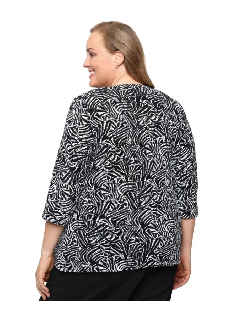 Комплект из топа и жакета с блестками, модель Glitter Knit Top and Jacket, 2-Piece Set Alex Evenings — изображение 3 из 4