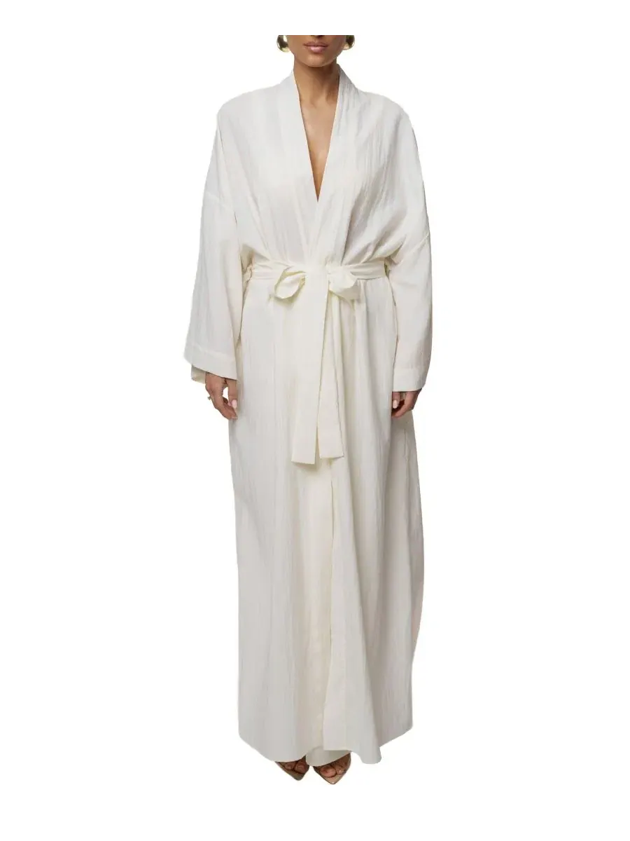 Макси-пальто из легкой жатой ткани с поясом Desert Oasis Duster JLUXLABEL