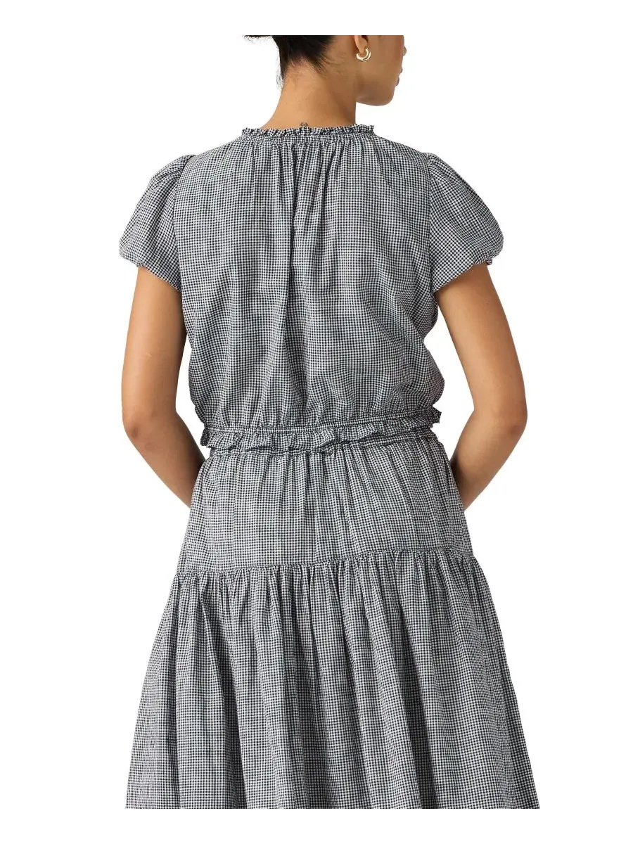 Блузка с коротким рукавом Chiara Levi's, Ceicil Even Micro Check Peacoat — изображение 4 из 11