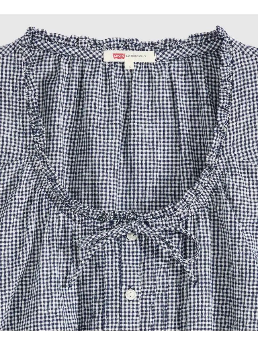Блузка с коротким рукавом Chiara Levi's, Ceicil Even Micro Check Peacoat — изображение 6 из 11