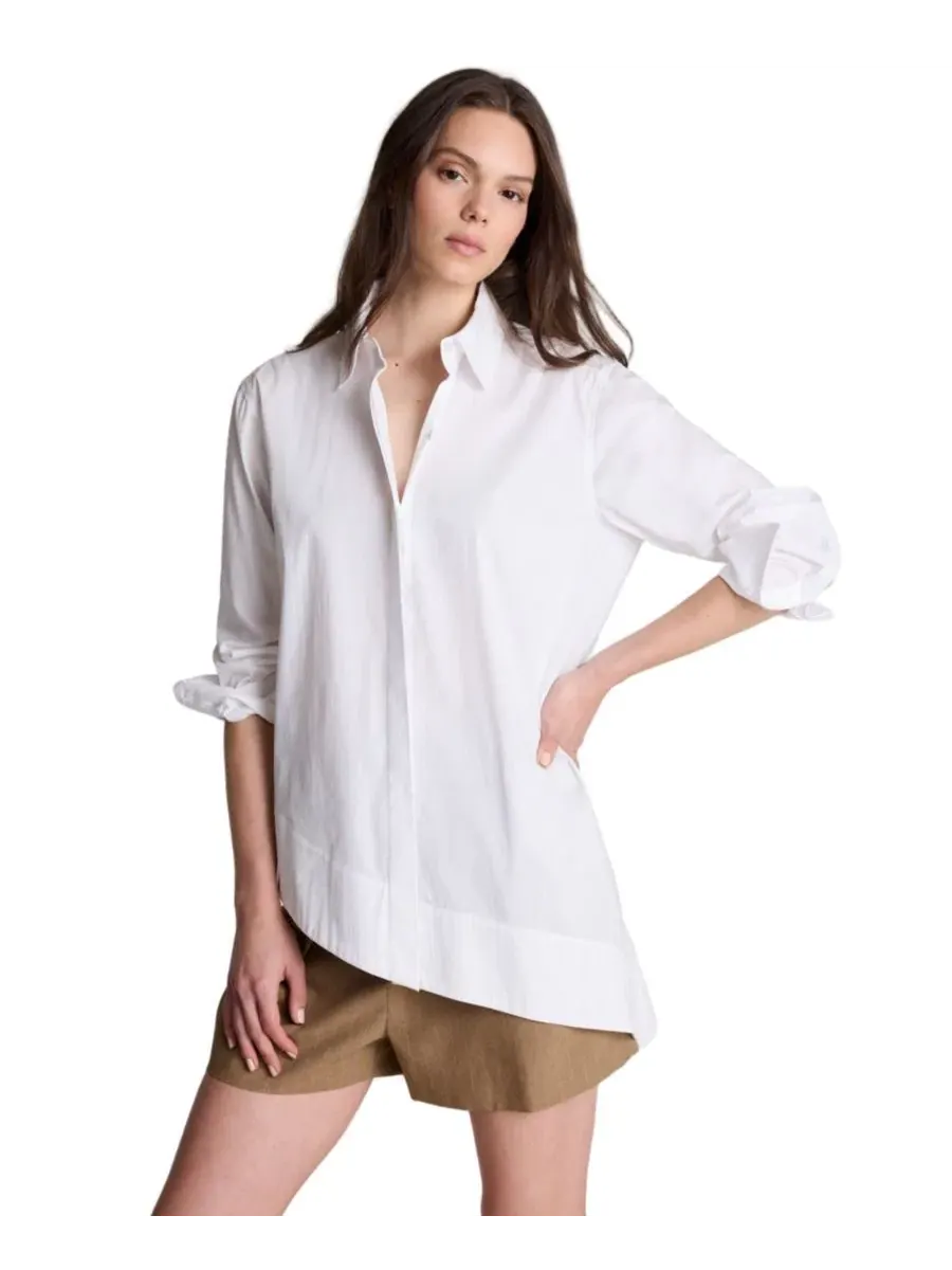 Рубашка с асимметричным подолом, модель Asymmetric-Hem Poplin Kenneth Cole