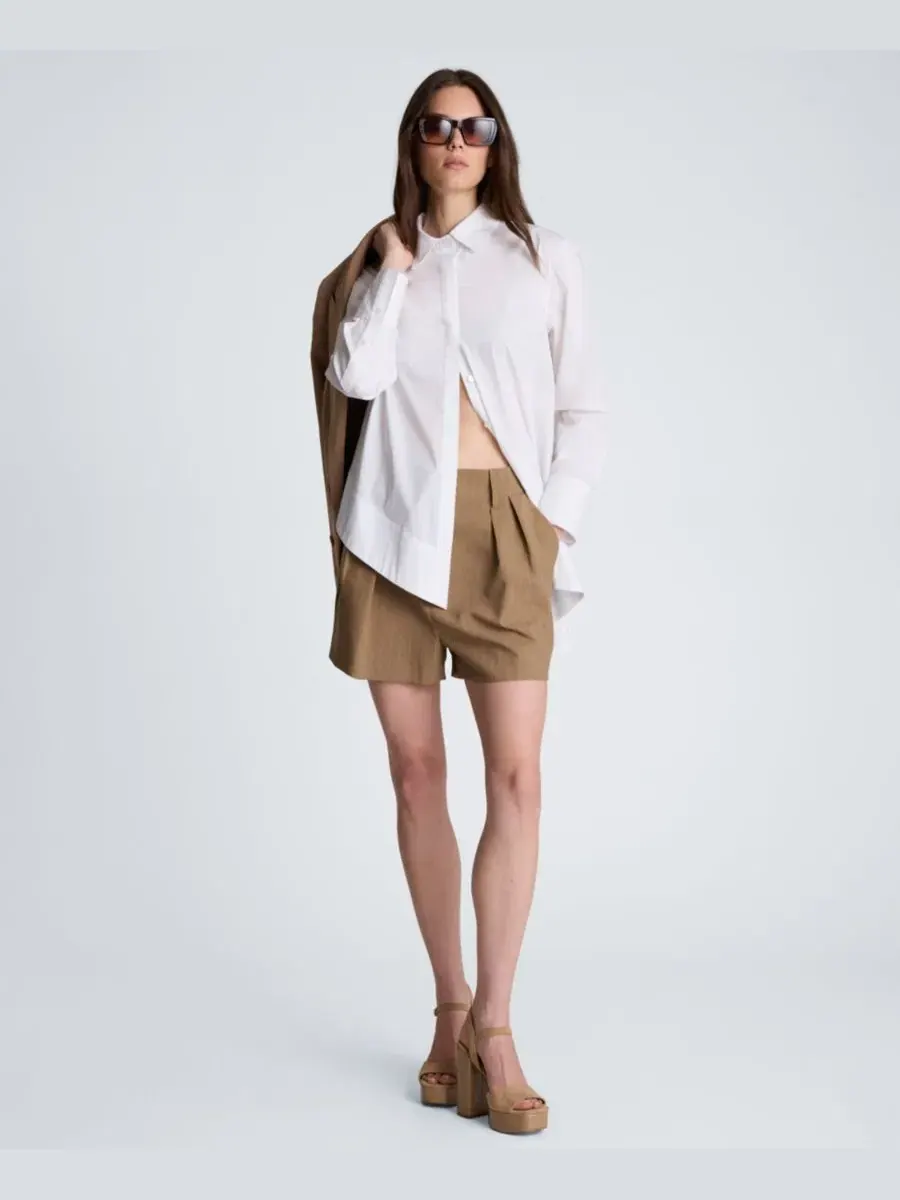 Рубашка с асимметричным подолом, модель Asymmetric-Hem Poplin Kenneth Cole — изображение 2 из 4, белый