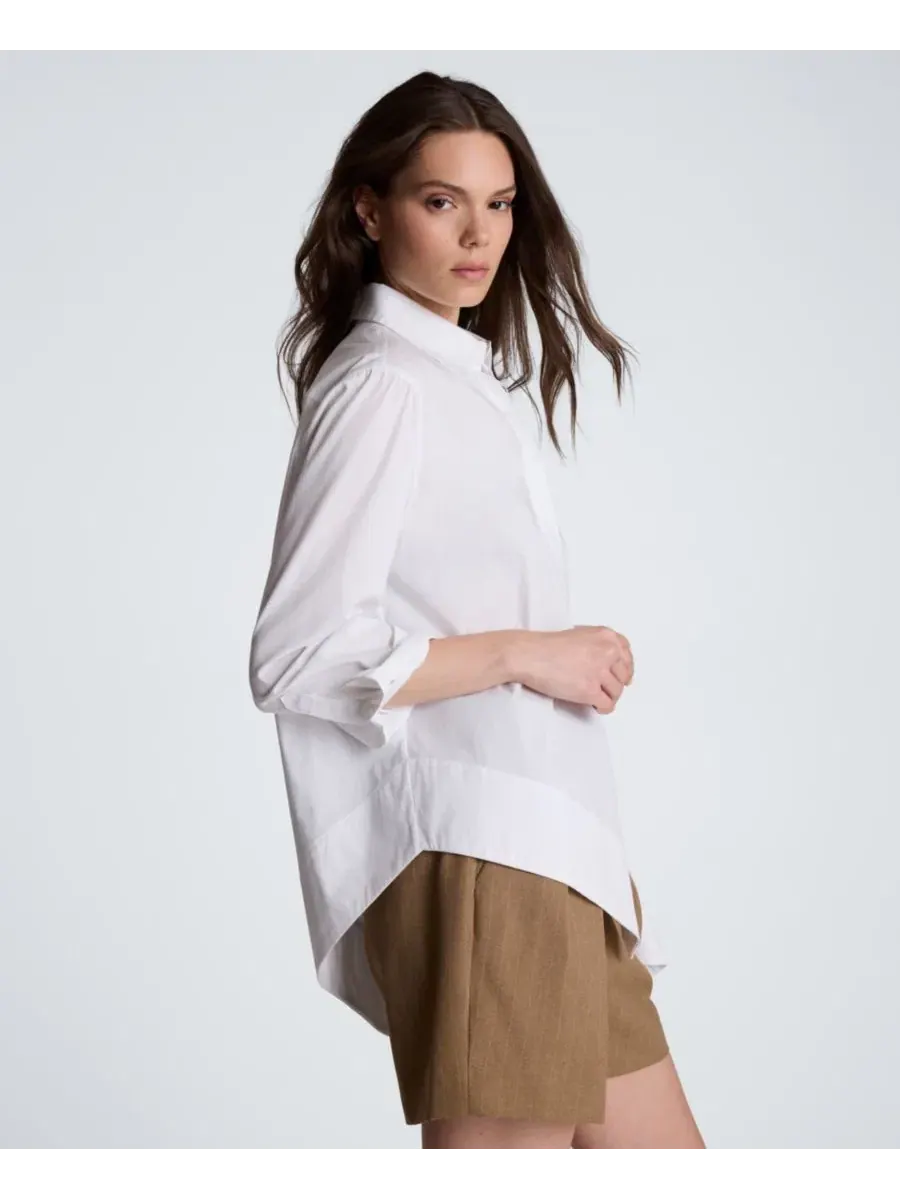 Рубашка с асимметричным подолом, модель Asymmetric-Hem Poplin Kenneth Cole — изображение 3 из 4, белый