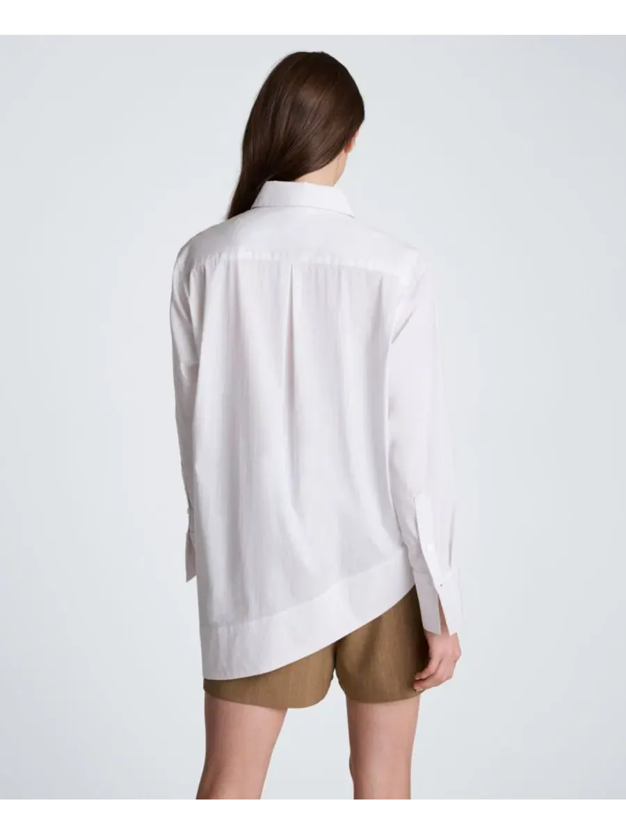 Рубашка с асимметричным подолом, модель Asymmetric-Hem Poplin Kenneth Cole — изображение 4 из 4, белый