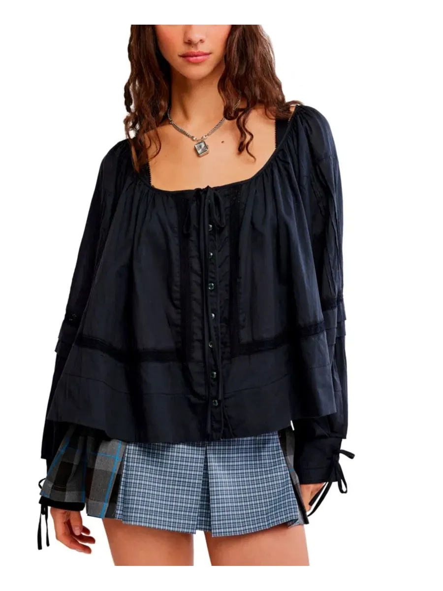 Топ с длинным рукавом La Lune Free People — изображение 1 из 5, черный