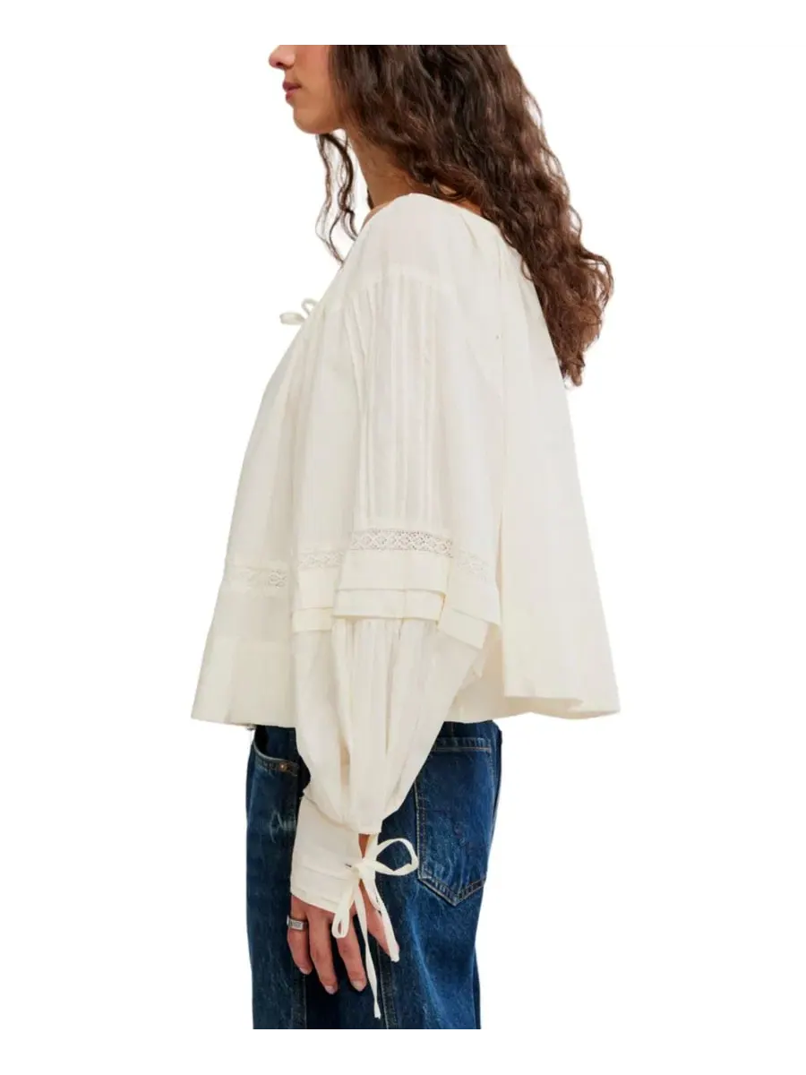 Блуза с длинным рукавом La Lune Scoop Neck Free People — изображение 3 из 5, белый