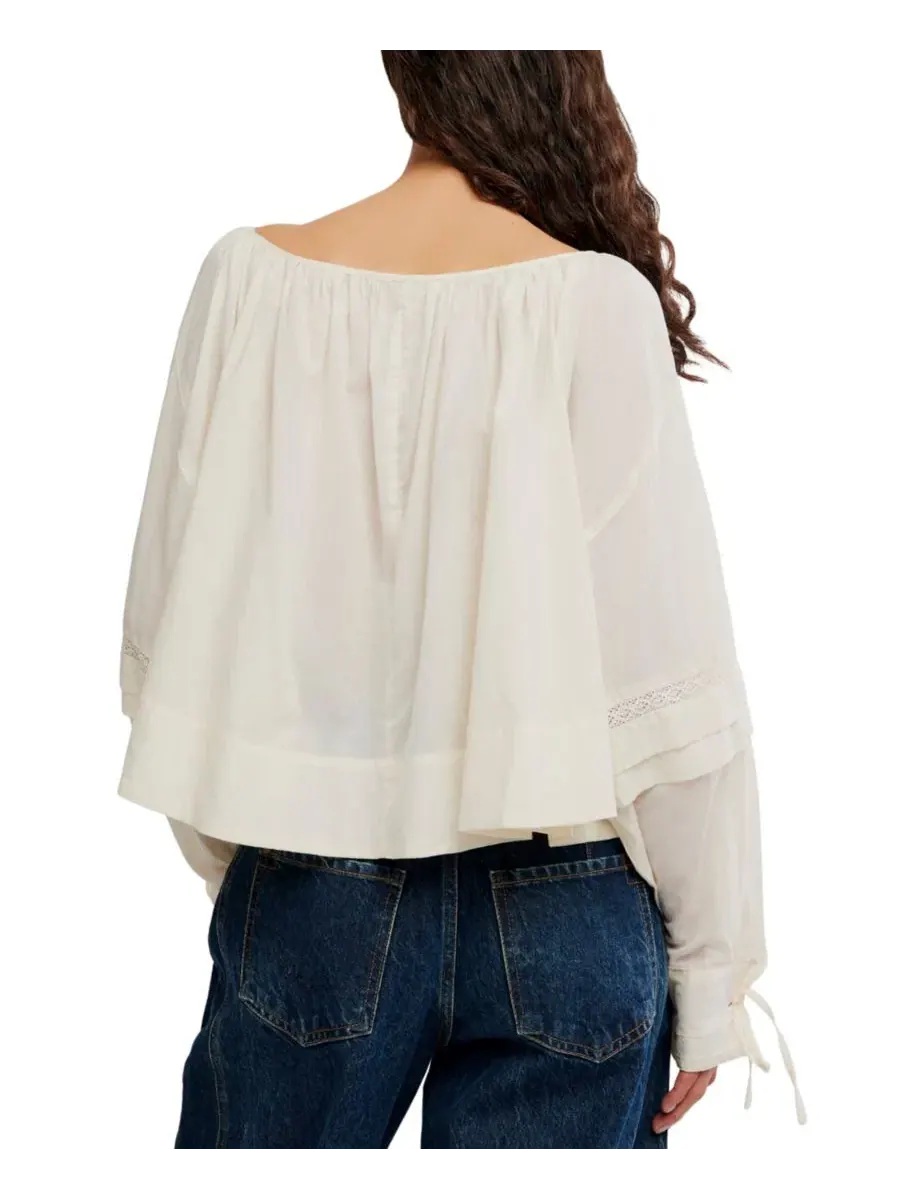 Блуза с длинным рукавом La Lune Scoop Neck Free People — изображение 5 из 5, белый