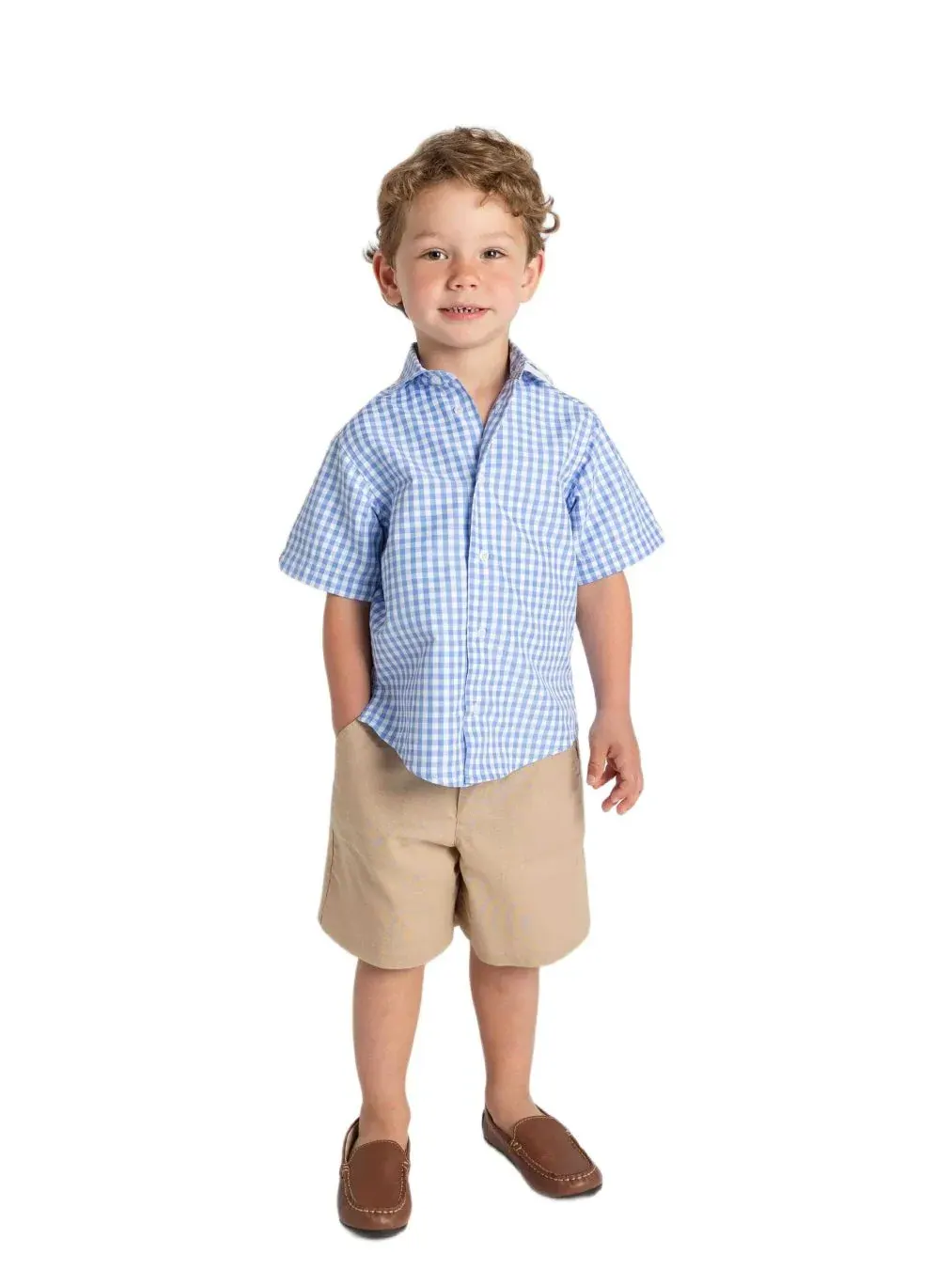 Короткие шорты Little Boy Linen Look Florence Eiseman — изображение 4 из 5, темный бежевый