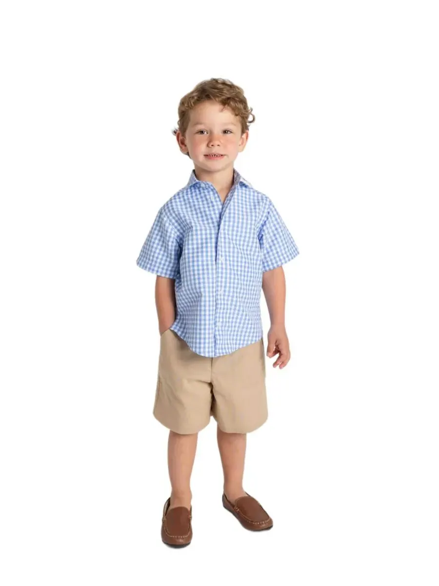 Короткие шорты Little Boy Linen Look Florence Eiseman — изображение 5 из 5, темный бежевый
