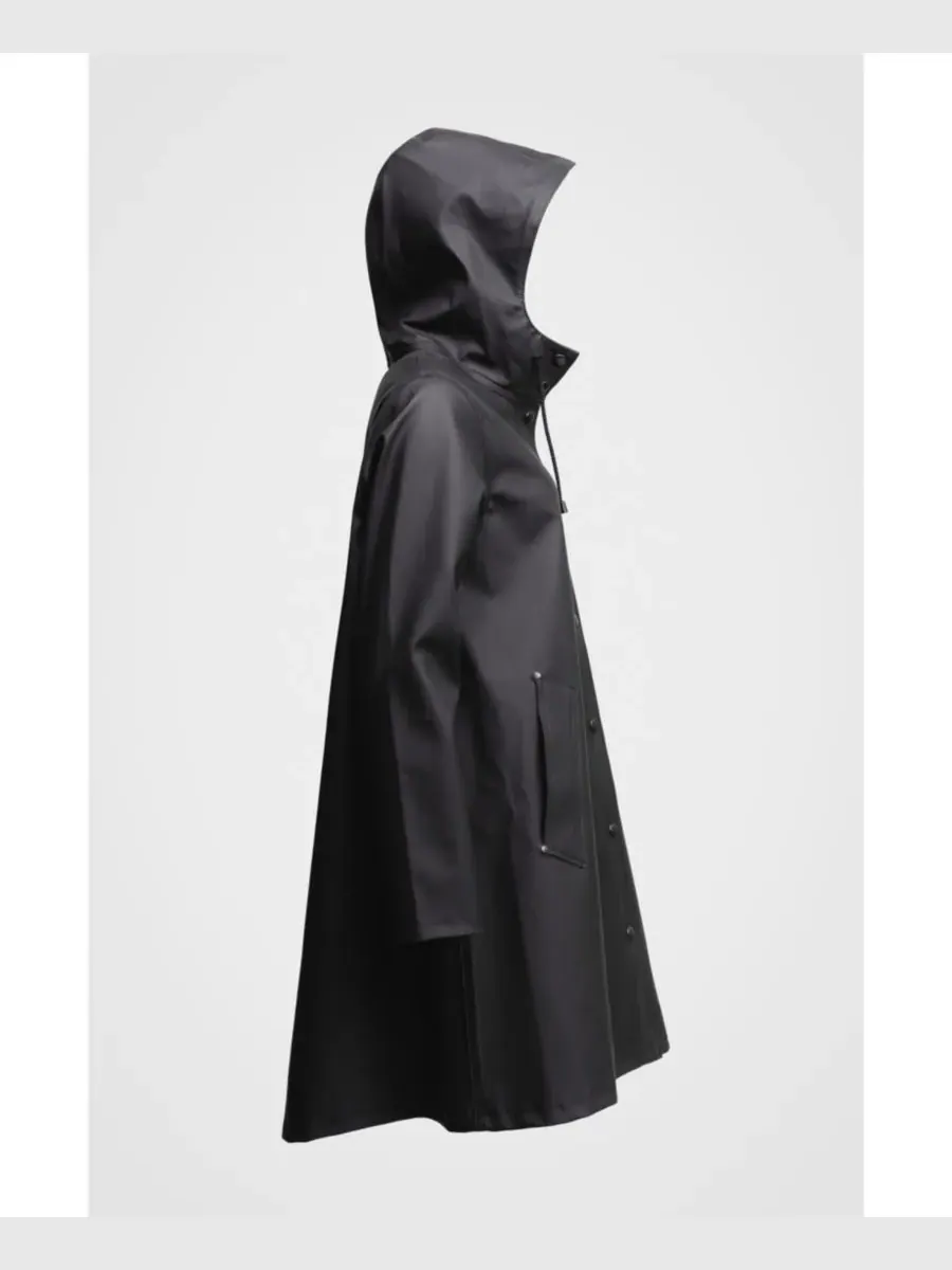 Плащ Mosebacke с капюшоном и длинными рукавами Stutterheim — изображение 6 из 8, черный