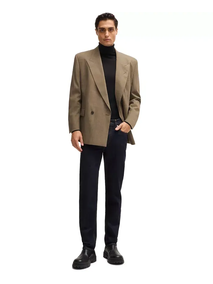 Мужские джинсы Slim-Fit из эластичного денима Hugo Boss — изображение 3 из 4, темно-синий