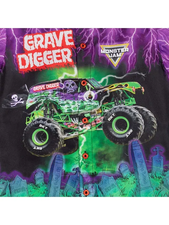 Гавайская рубашка на пуговицах Grave Digger Monster Jam — 2