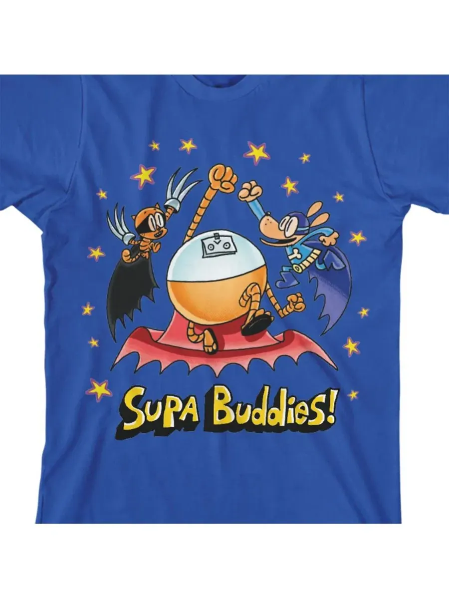 Детская футболка с коротким рукавом и круглым вырезом Supa Buddies, королевский синий, размер XL — изображение 3 из 8