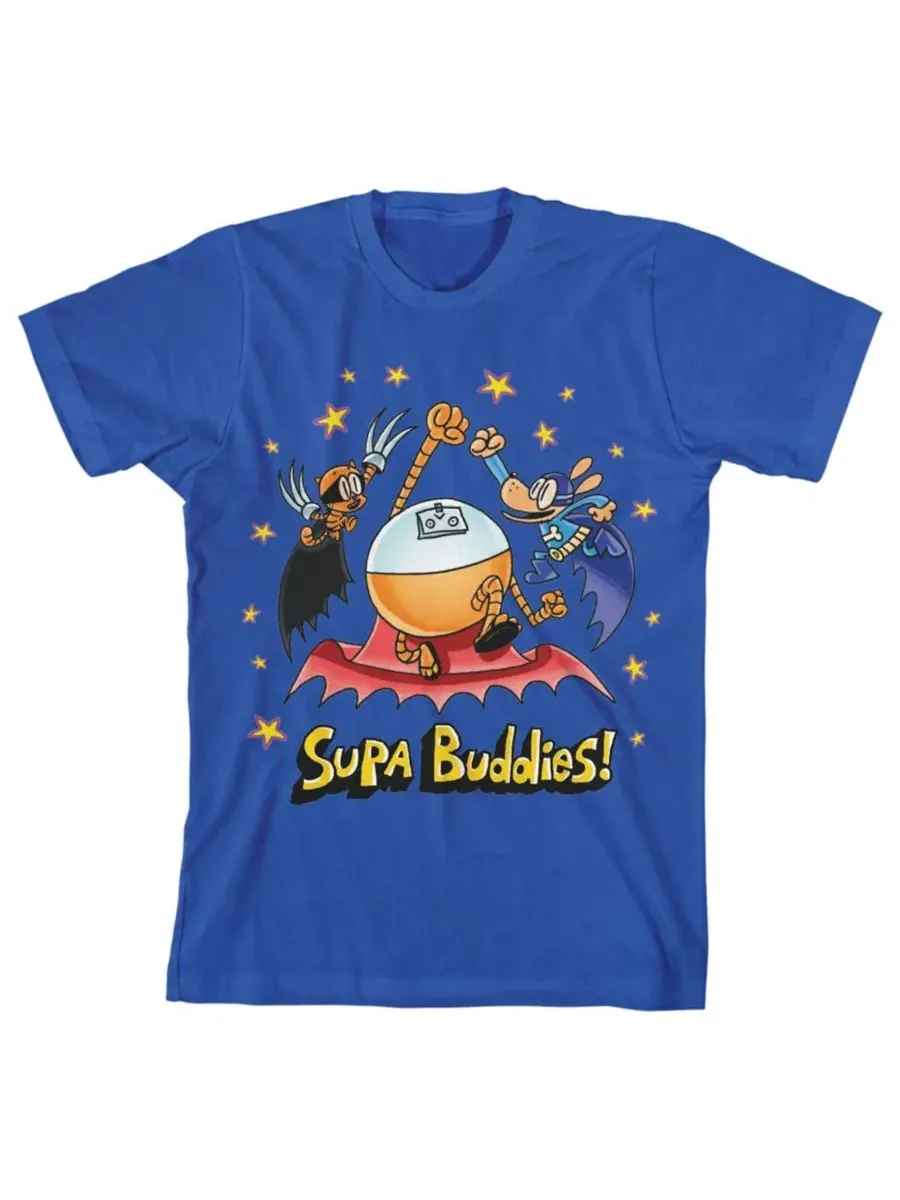 Детская футболка с коротким рукавом и круглым вырезом Supa Buddies, королевский синий, размер XL — изображение 5 из 8