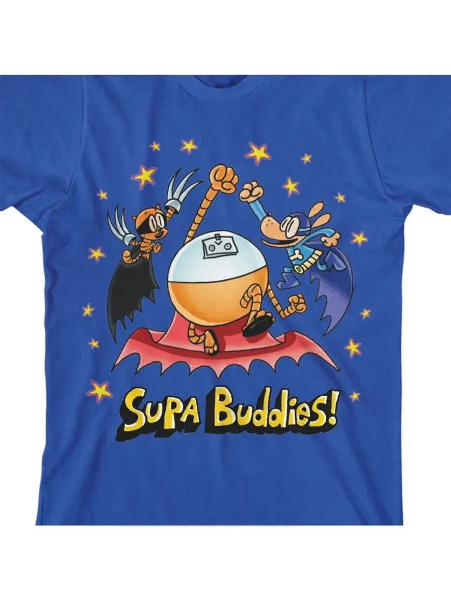 Детская футболка с коротким рукавом и круглым вырезом Supa Buddies, королевский синий, размер XL — изображение 6 из 8