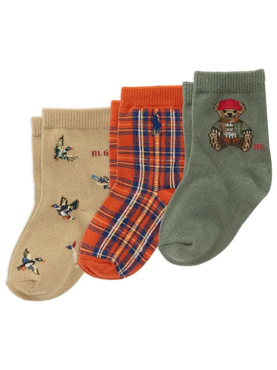 Комплект носков с принтом Outdoor Bear Plaid Polo Ralph Lauren