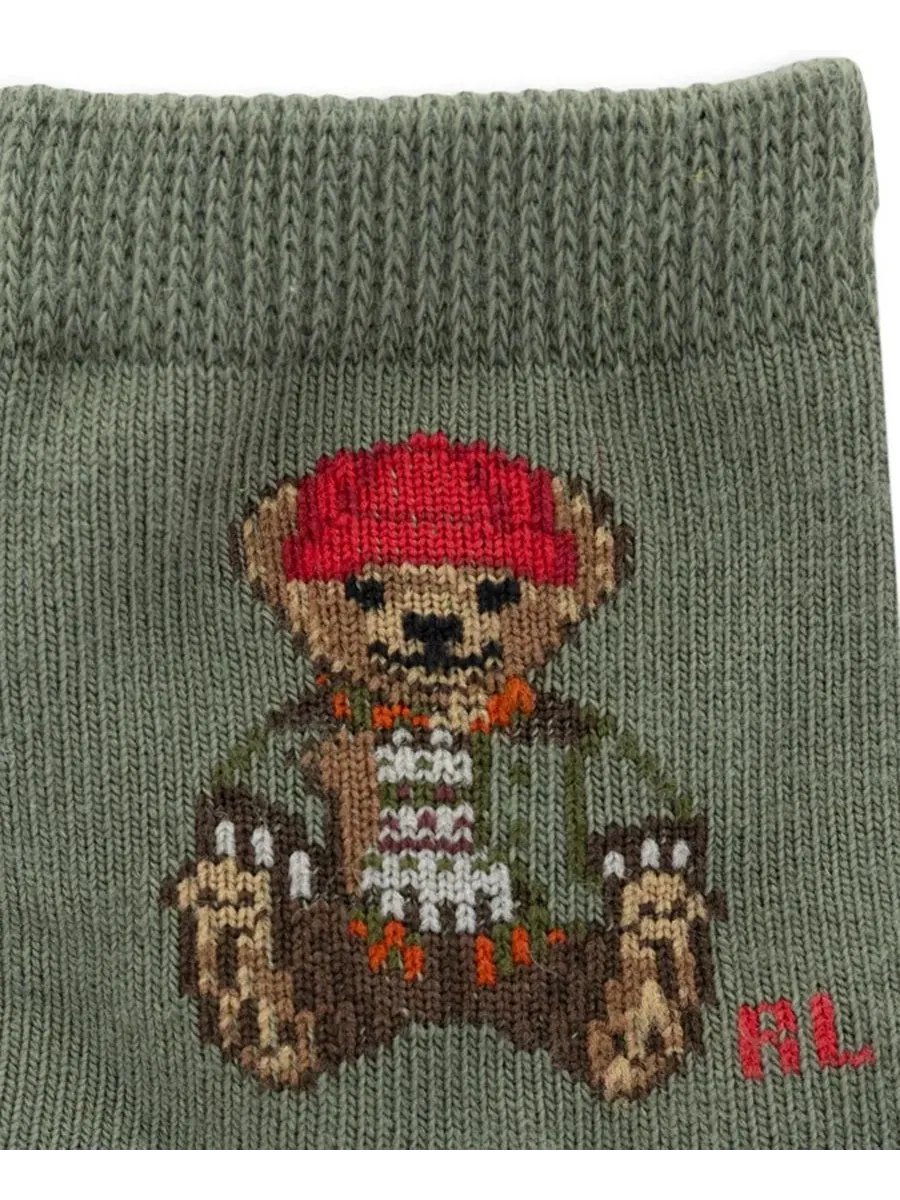 Комплект носков с принтом Outdoor Bear Plaid Polo Ralph Lauren — изображение 4 из 5, оливковый