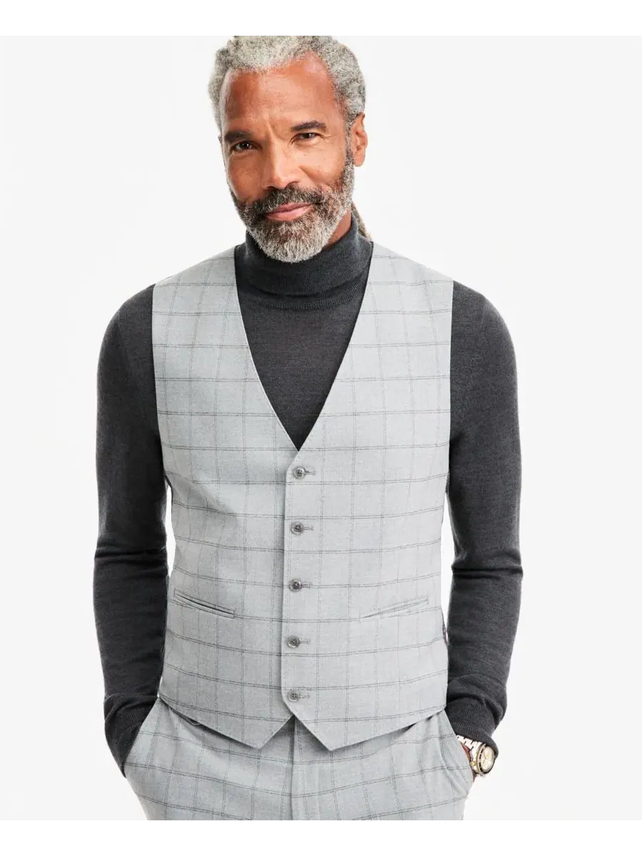 Жилет классический Grey Black Check Tayion Collection