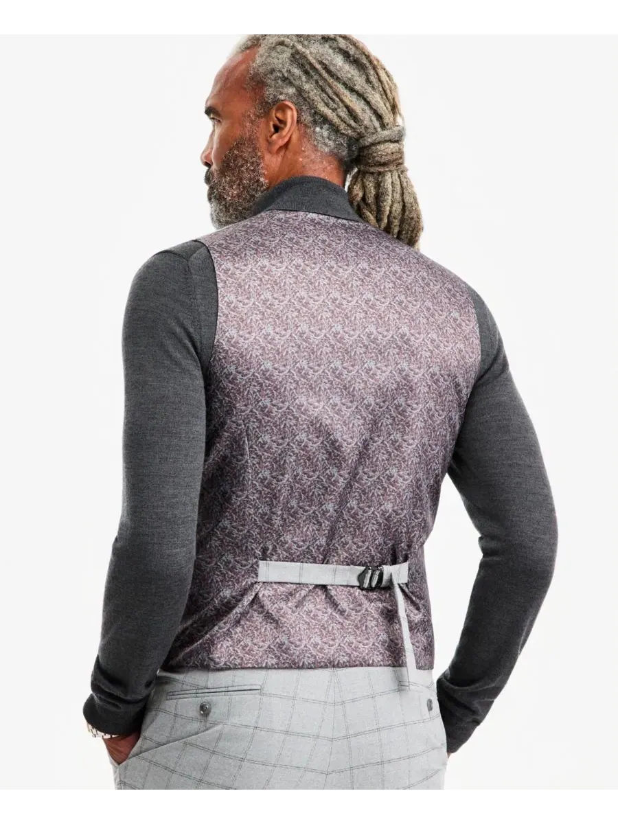 Жилет классический Grey Black Check Tayion Collection — изображение 2 из 3, серый черный