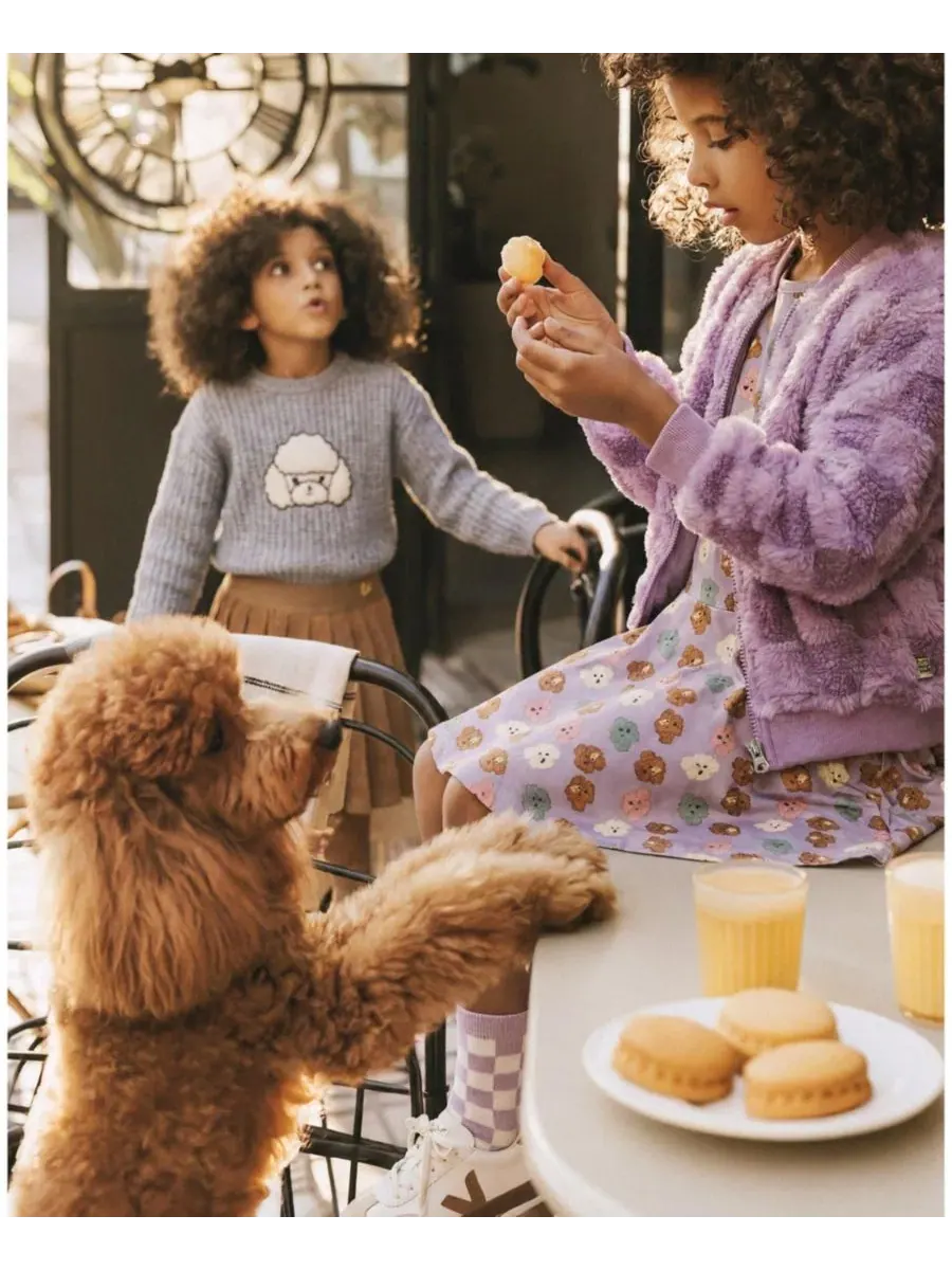 Платье из джерси с коротким рукавом Poodle Chic Deux par Deux — изображение 2 из 6, фиолетовый