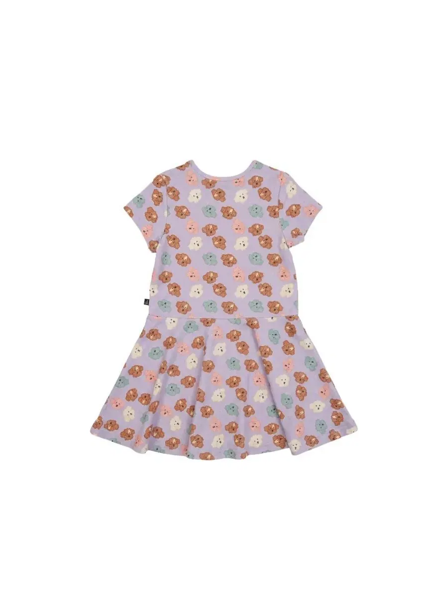 Платье из джерси с коротким рукавом Poodle Chic Deux par Deux — изображение 5 из 6, фиолетовый