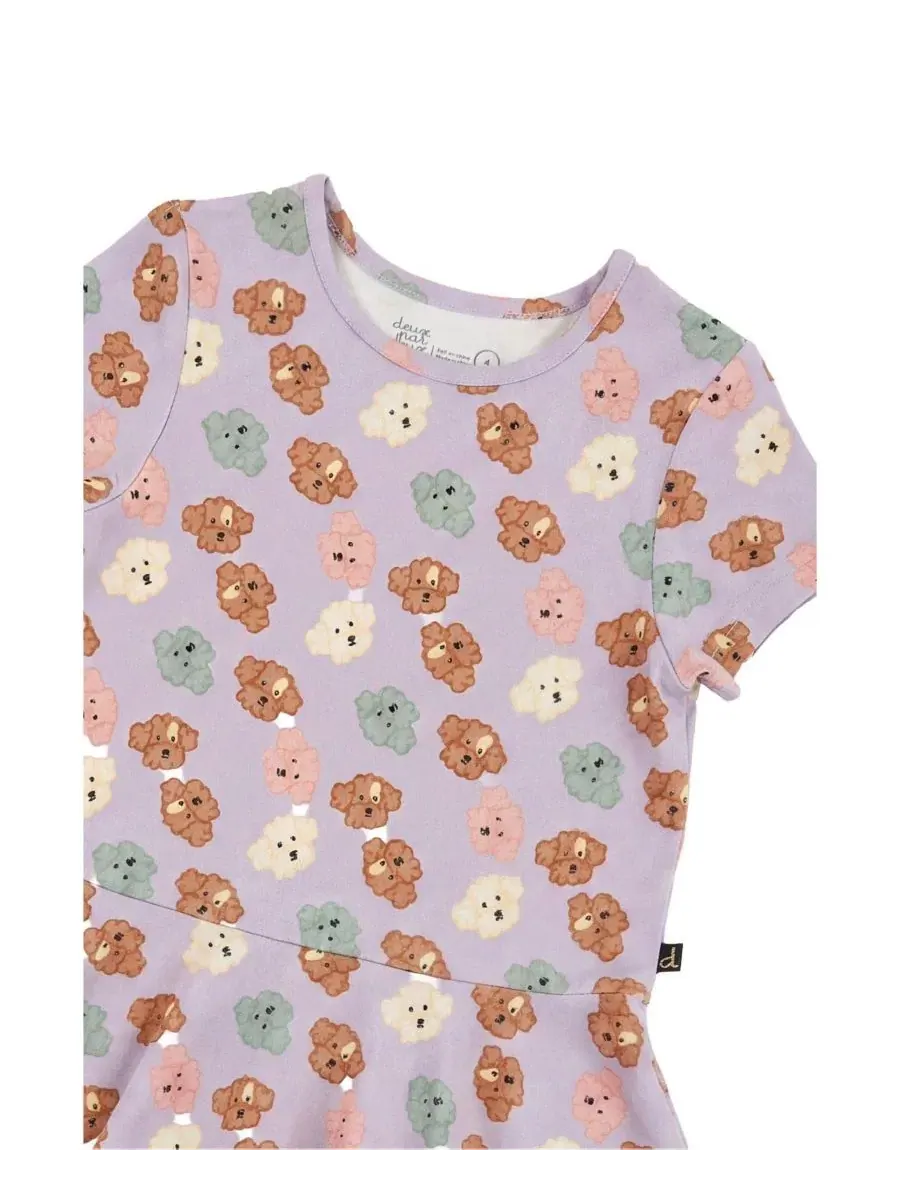 Платье из джерси с коротким рукавом Poodle Chic Deux par Deux — изображение 6 из 6, фиолетовый