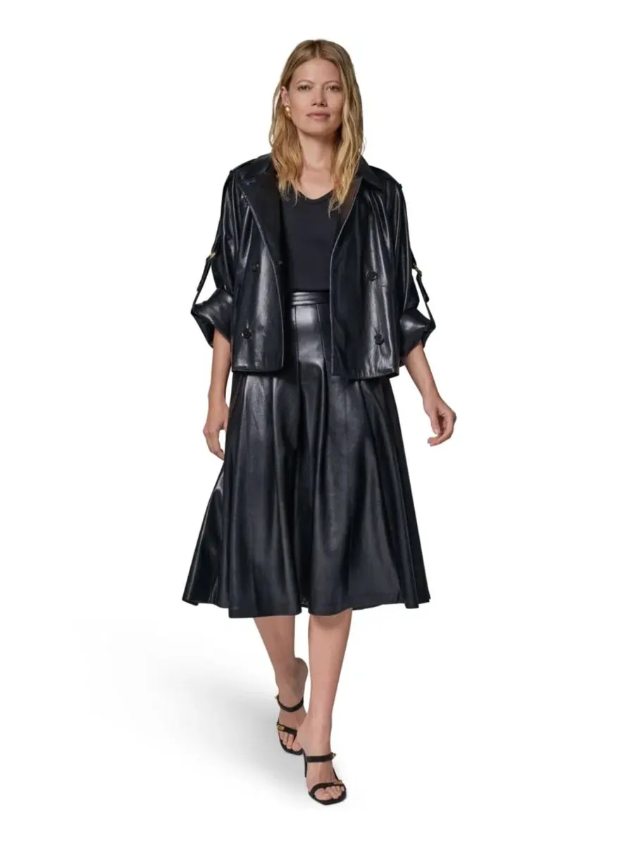 Куртка-жакет с отложным воротником и рукавами с отворотами Donna Karan New York — изображение 2 из 14, черный