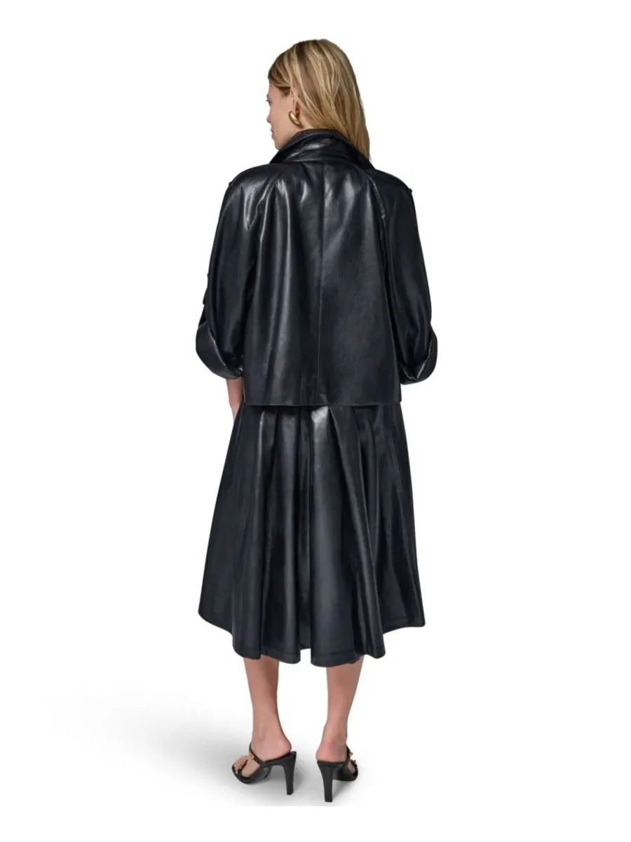 Куртка-жакет с отложным воротником и рукавами с отворотами Donna Karan New York — изображение 11 из 14, черный