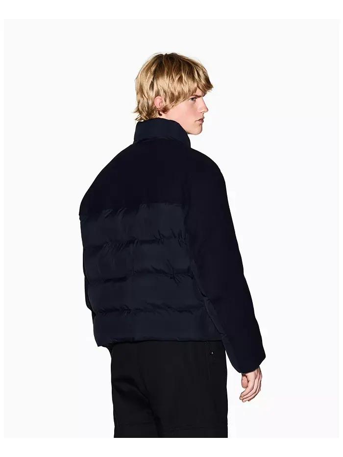 Мужское стеганое пальто с цветными блоками A|X Armani Exchange — изображение 2 из 5, синий