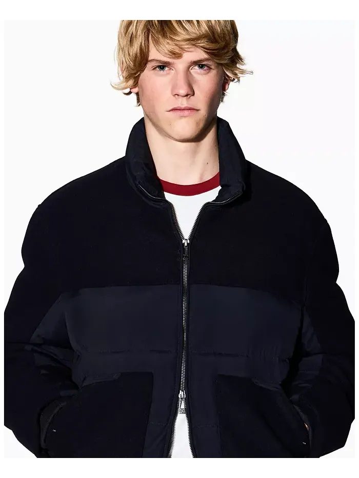 Мужское стеганое пальто с цветными блоками A|X Armani Exchange — изображение 3 из 5, синий