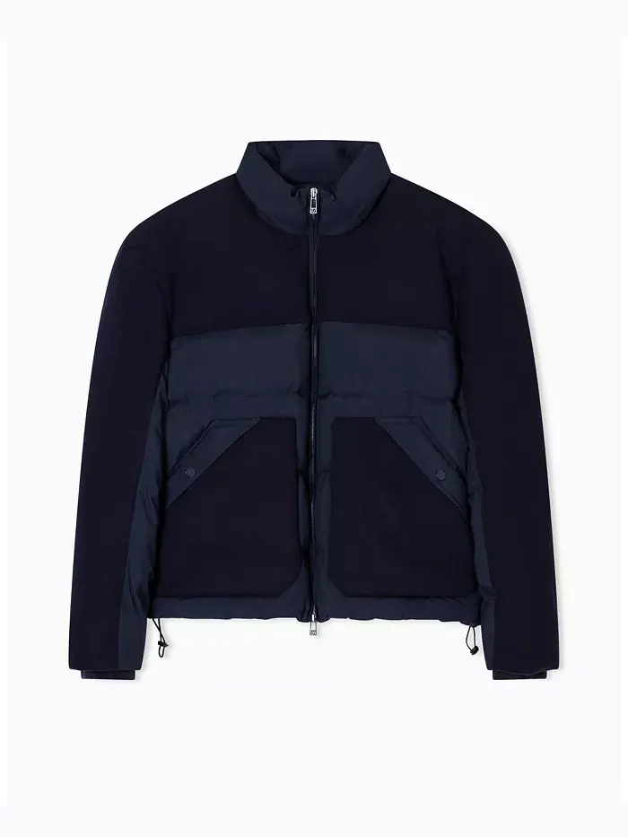 Мужское стеганое пальто с цветными блоками A|X Armani Exchange — изображение 5 из 5, синий