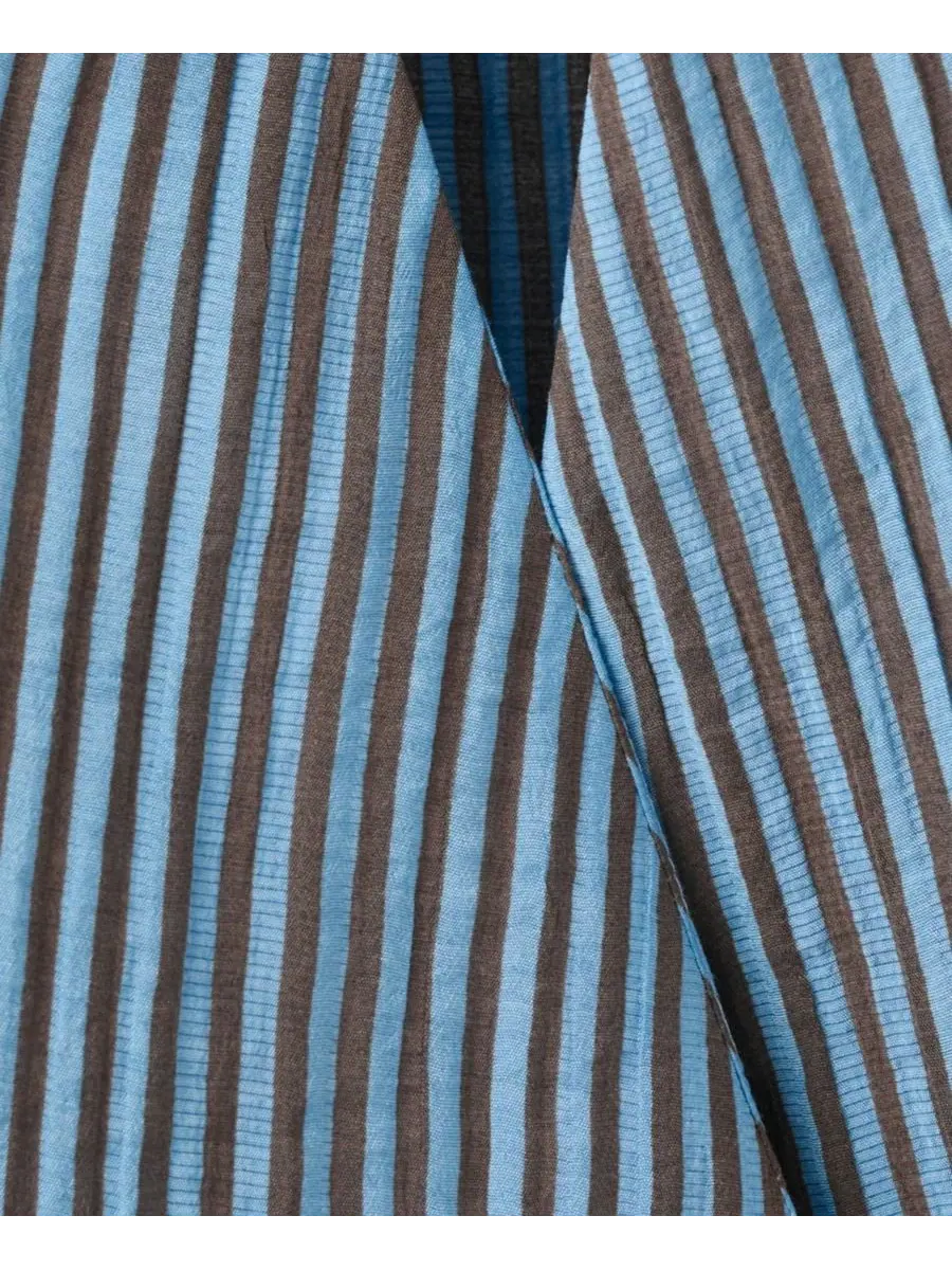 Блуза-запах с принтом, модель Striped Wrap MANGO — изображение 6 из 6, синий