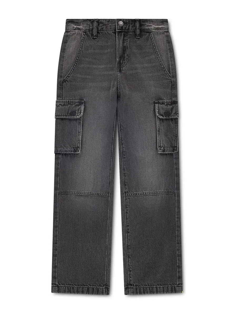 Детские джинсы карго свободного кроя с утилитарными карманами, модель Baggy Cargo Jeans abercrombie