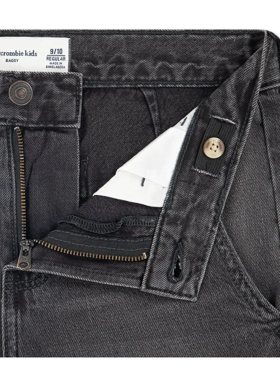 Детские джинсы карго свободного кроя с утилитарными карманами, модель Baggy Cargo Jeans abercrombie — изображение 3 из 5