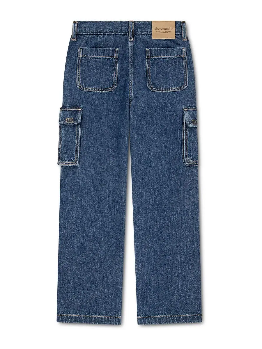 Мешковатые карго-джинсы с утилитарными карманами для мальчика abercrombie kids, Fire — изображение 2 из 5