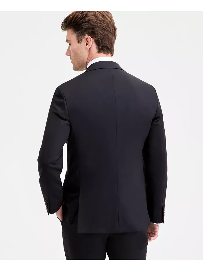 Мужской пиджак Modern-Fit черный однотонный из смесовой шерсти Ted Baker — изображение 2 из 5