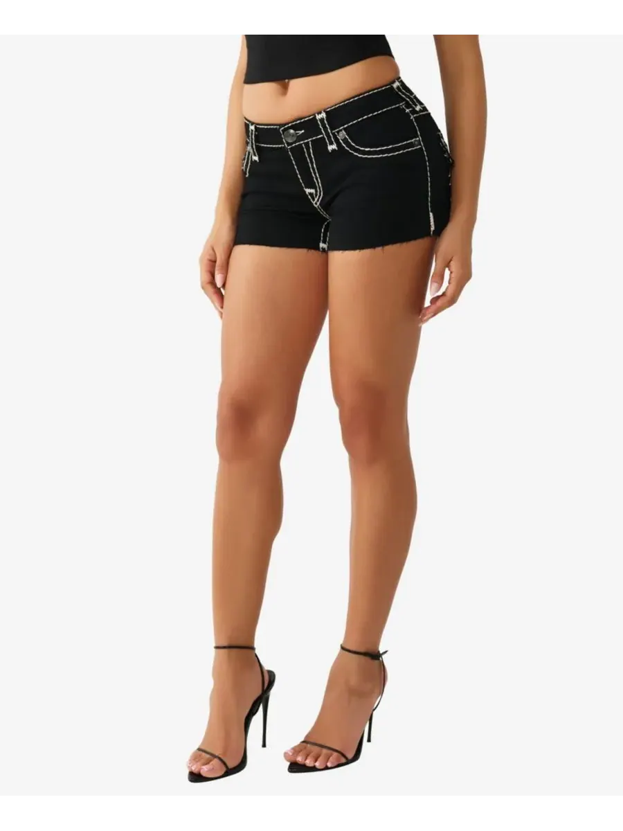 Женские шорты Joey Low-Rise Super T Flap Shorts True Religion — изображение 3 из 4, черный