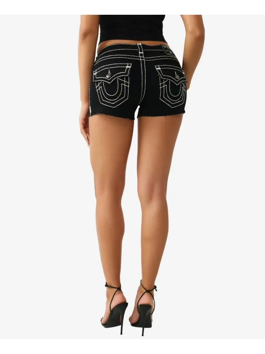 Женские шорты Joey Low-Rise Super T Flap Shorts True Religion — изображение 4 из 4, черный