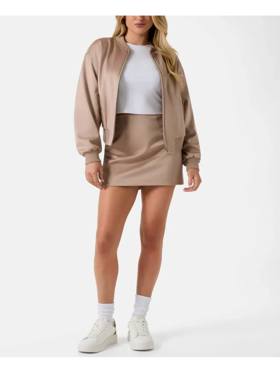 Женская куртка-бомбер Cathleen на молнии с воротником GUESS — изображение 3 из 7, серый