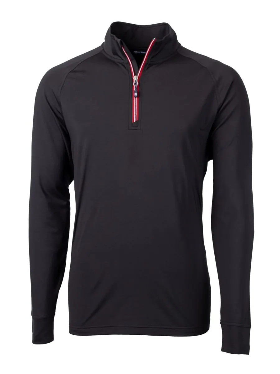Мужской пуловер Adapt Eco Knit Stretch Recycled Quarter Zip Cutter & Buck — изображение 2 из 3, черный/красный