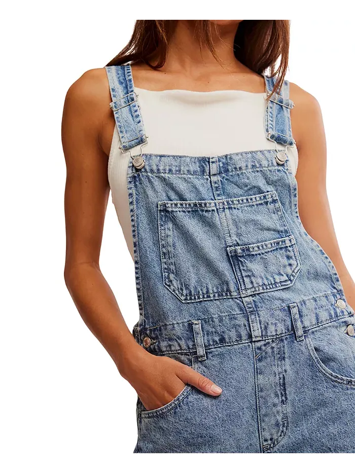 Джинсовый комбинезон Ziggy Cotton Free People — изображение 5 из 9, синий