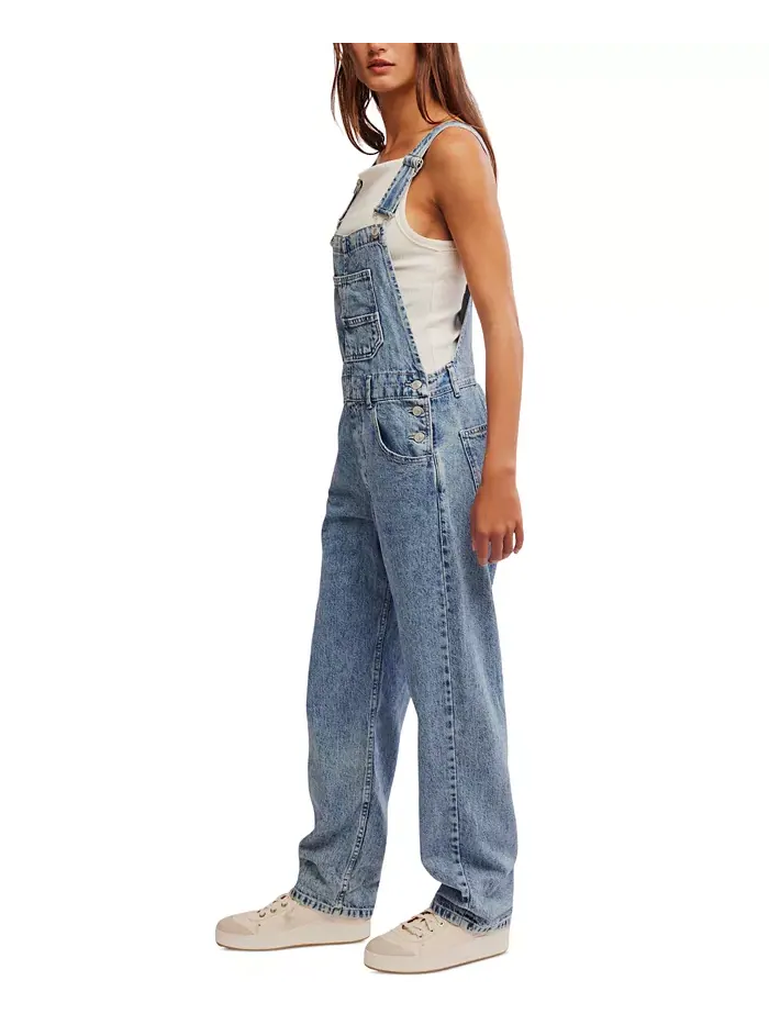 Джинсовый комбинезон Ziggy Cotton Free People — изображение 6 из 9, синий
