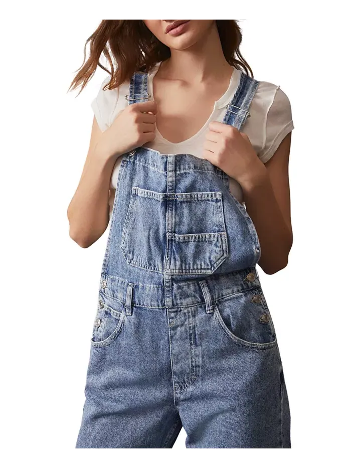 Джинсовый комбинезон Ziggy Cotton Free People — изображение 8 из 9, синий