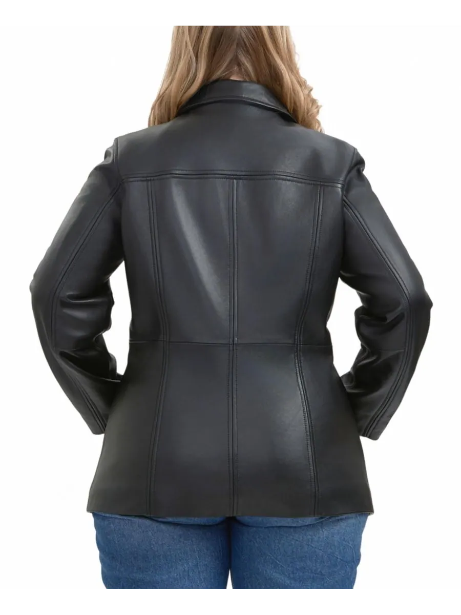 Пальто Evie Leather Car Coat больших размеров BGSD — изображение 7 из 10, черный