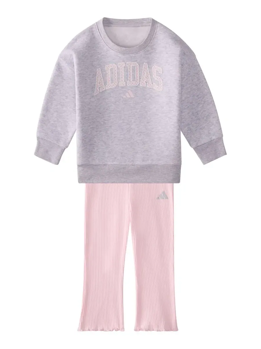 Комплект из свитшота и брюк с длинным рукавом adidas — изображение 3 из 3, серый/розовый